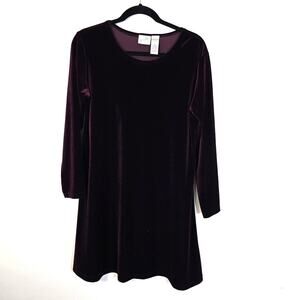 Vintage Jacqueline Ferrar Velvet Dress Women's 10 Plum A Line Whimsigoth Elegant